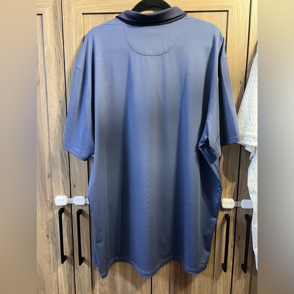 Mizzen+Main Men’s Versa Golf Polo - XXL Classic Fit Navy Texture Print Contrast - Picture 3 of 5